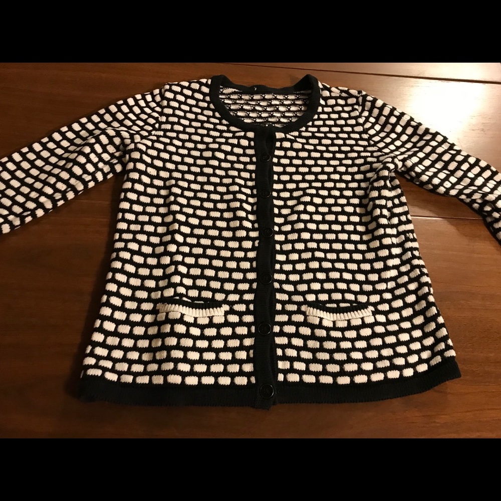 Black and white button down cardigan